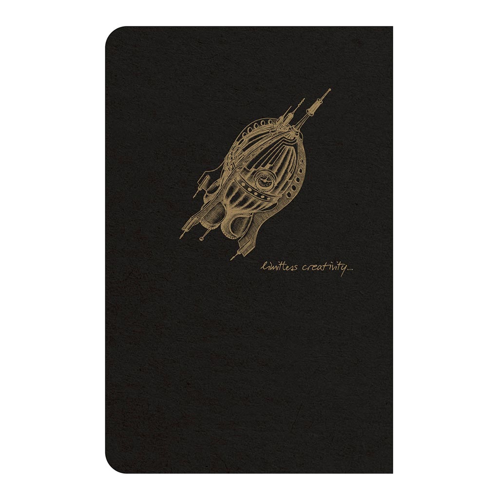 Flying Spirit Sewn Notebook 9x14cm Black - Cafe Supply