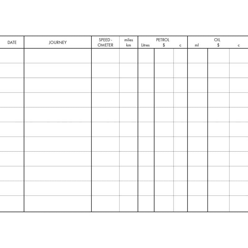 Collins Vehicle Log Book Hard Cover 44 Leaf 215x150mm - Cafe Supply