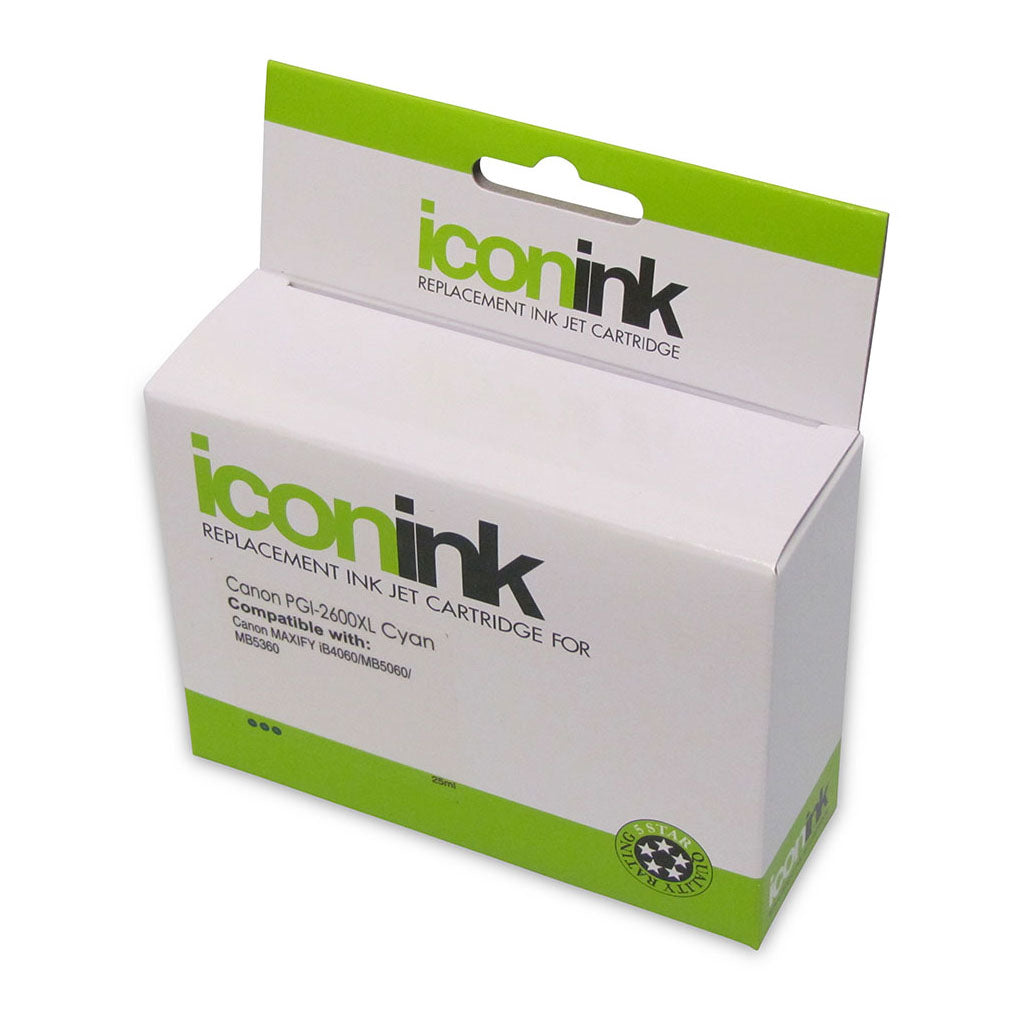 Icon Compatible Canon PGI2600XL Cyan Ink Cartridge - Cafe Supply