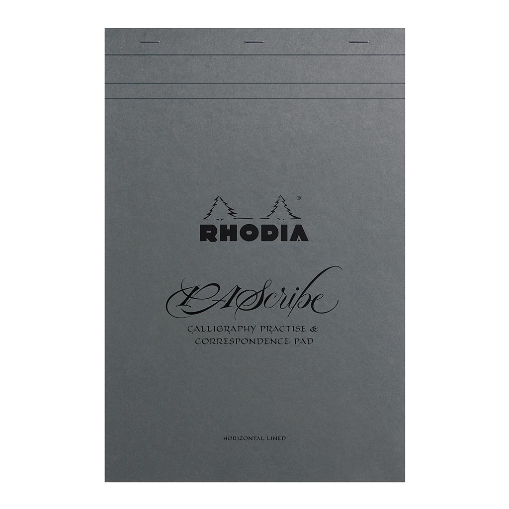 Rhodia PAScribe Calligraphy Maya Grey Pad A4+ Lined - Cafe Supply