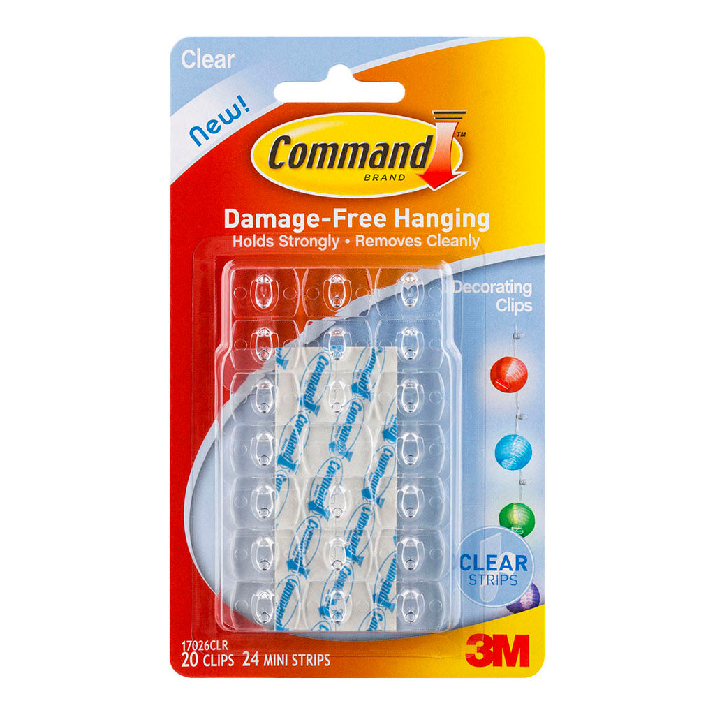 Command Decorating Clips 17026CLR Clear, Pack of 20 - Cafe Supply
