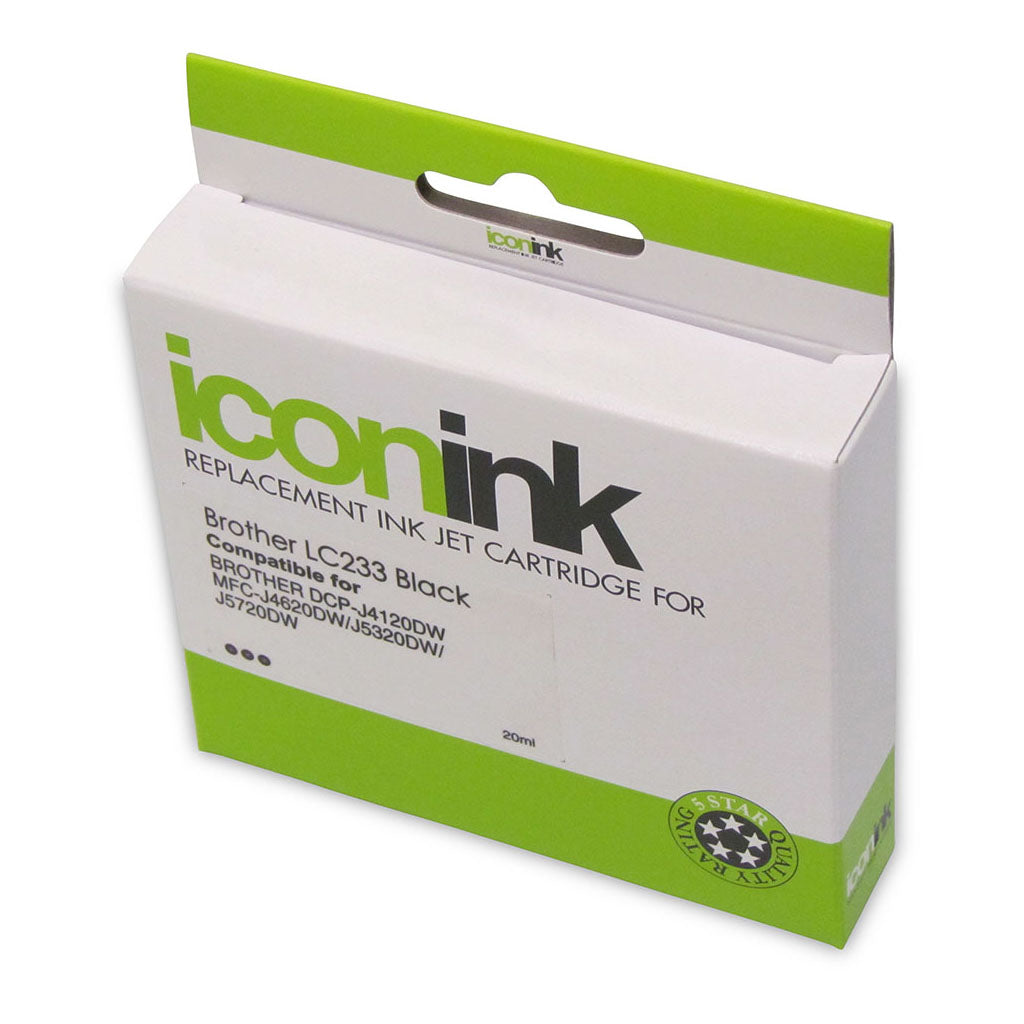 Icon Compatible Brother LC233 Black Ink Cartridge - Cafe Supply