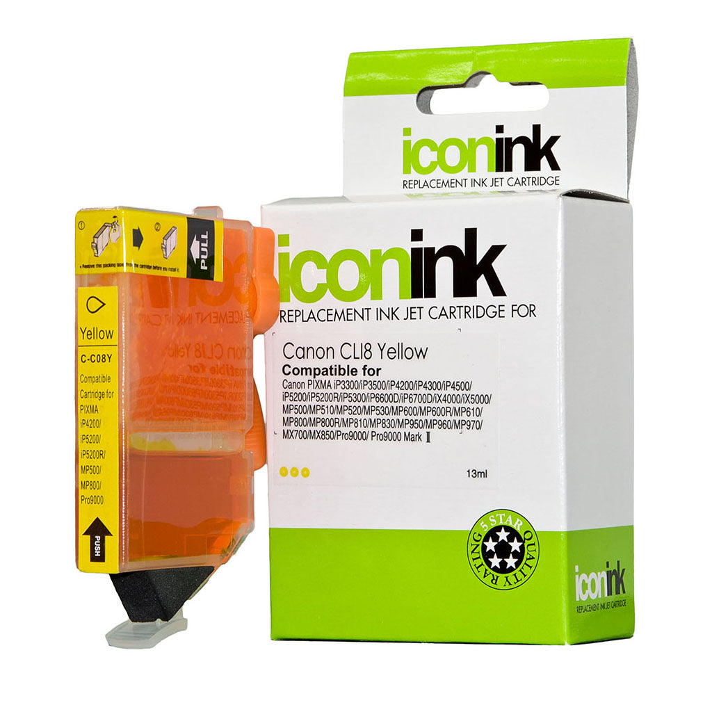Icon Compatible Canon CLI8 Yellow Ink Cartridge - Cafe Supply