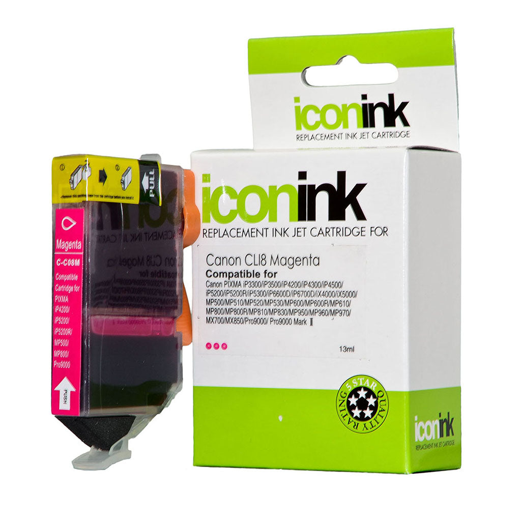 Icon Compatible Canon CLI8 Magenta Ink Cartridge - Cafe Supply