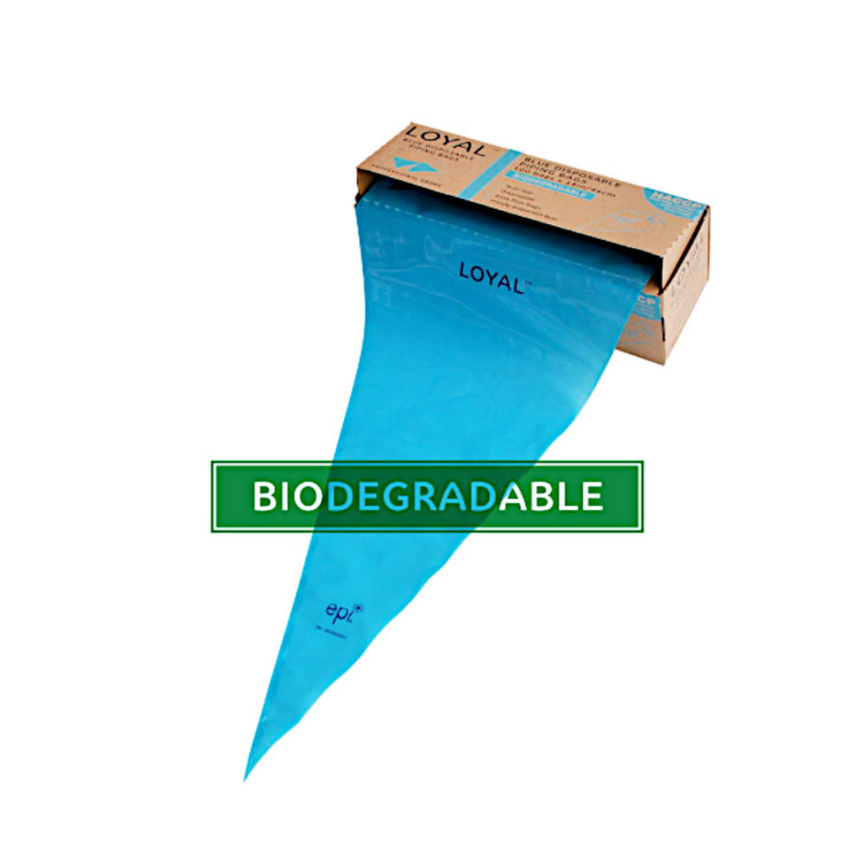 18" (460mm) Disposable Non Slip Blue Bags (100) - Cafe Supply