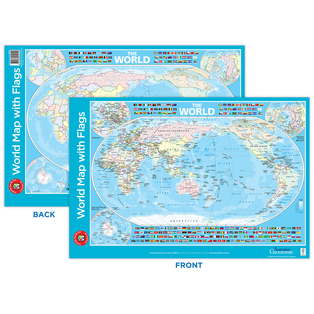 LCBF World Map with Flags Poster - Cafe Supply