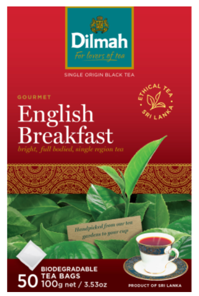 Dilmah English Breakfast Biodegradable Tea Bags 50pk - Cafe Supply
