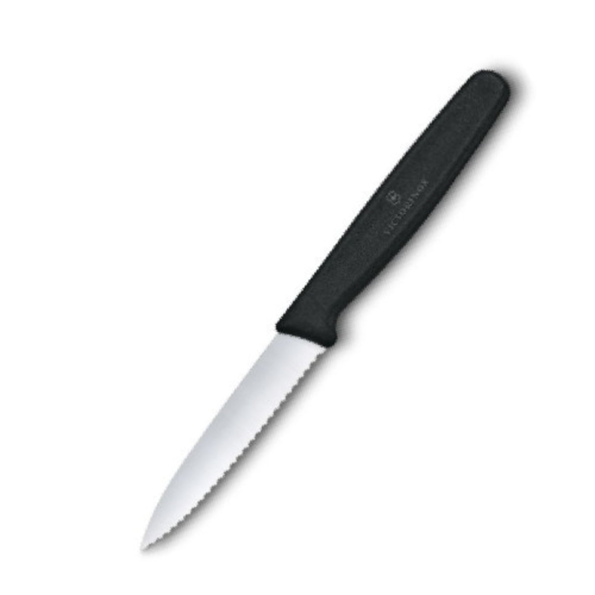 Long Handle Paring Knife. Black Nylon Handle (8cm Serrated blade) - Cafe Supply