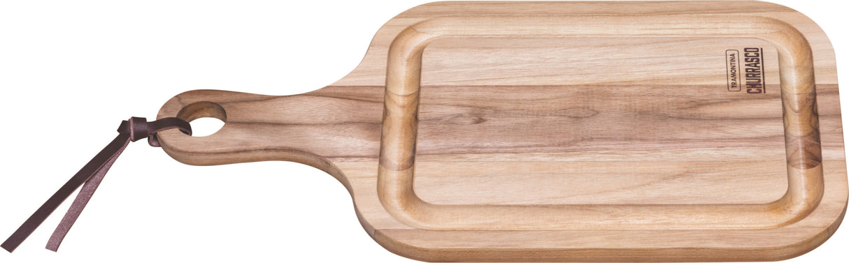 Tramontina Cutting board with handle, Teak wood 460x230mm - Cafe Supply