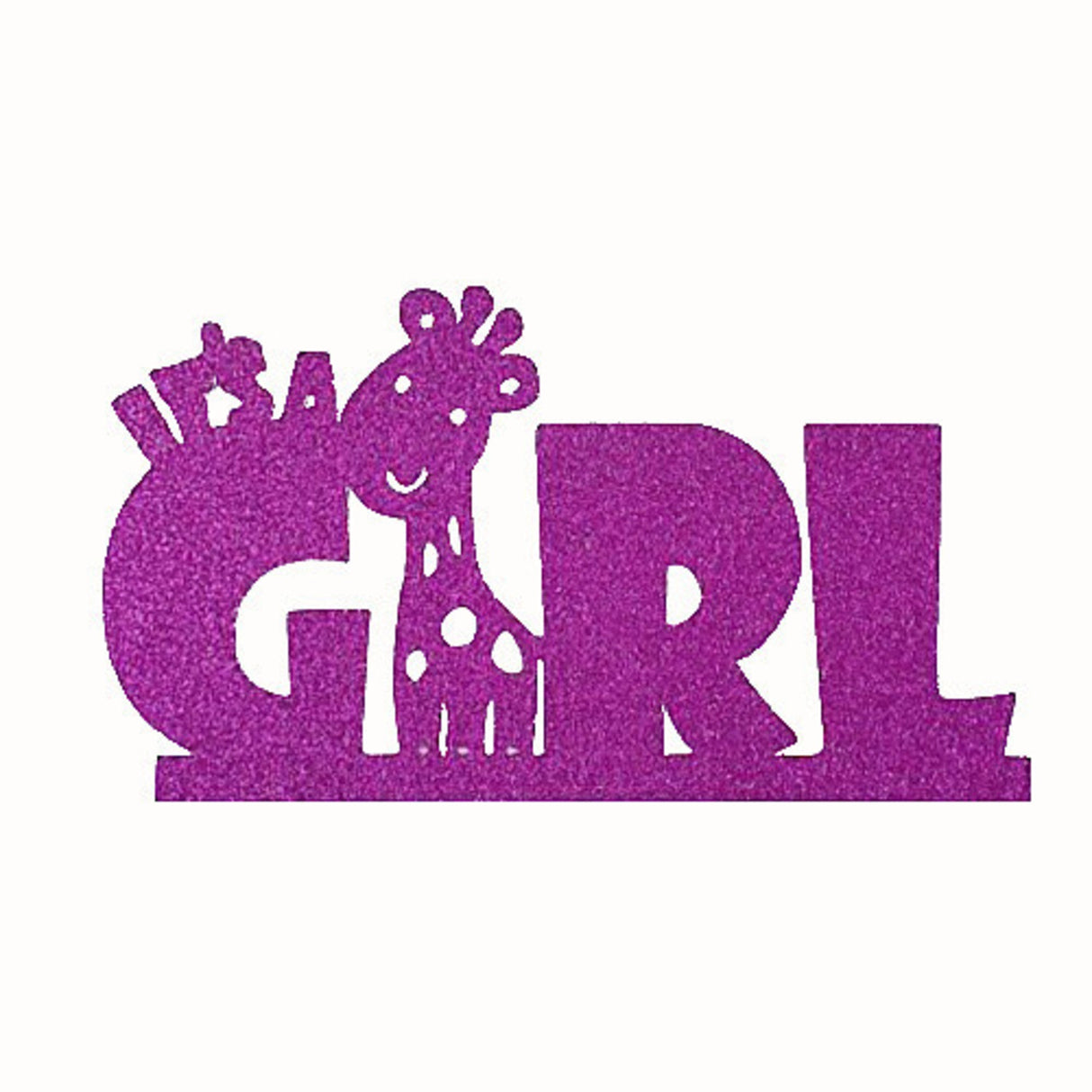 "It's a Girl" Glitter Hot Pink Cake Topper (Card 130x55mm) - Cafe Supply