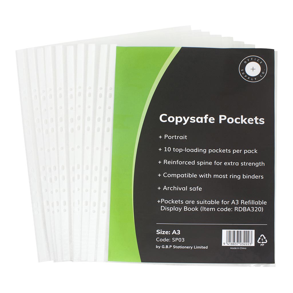 OSC Copysafe Pockets A3, Pack of 10 - Cafe Supply