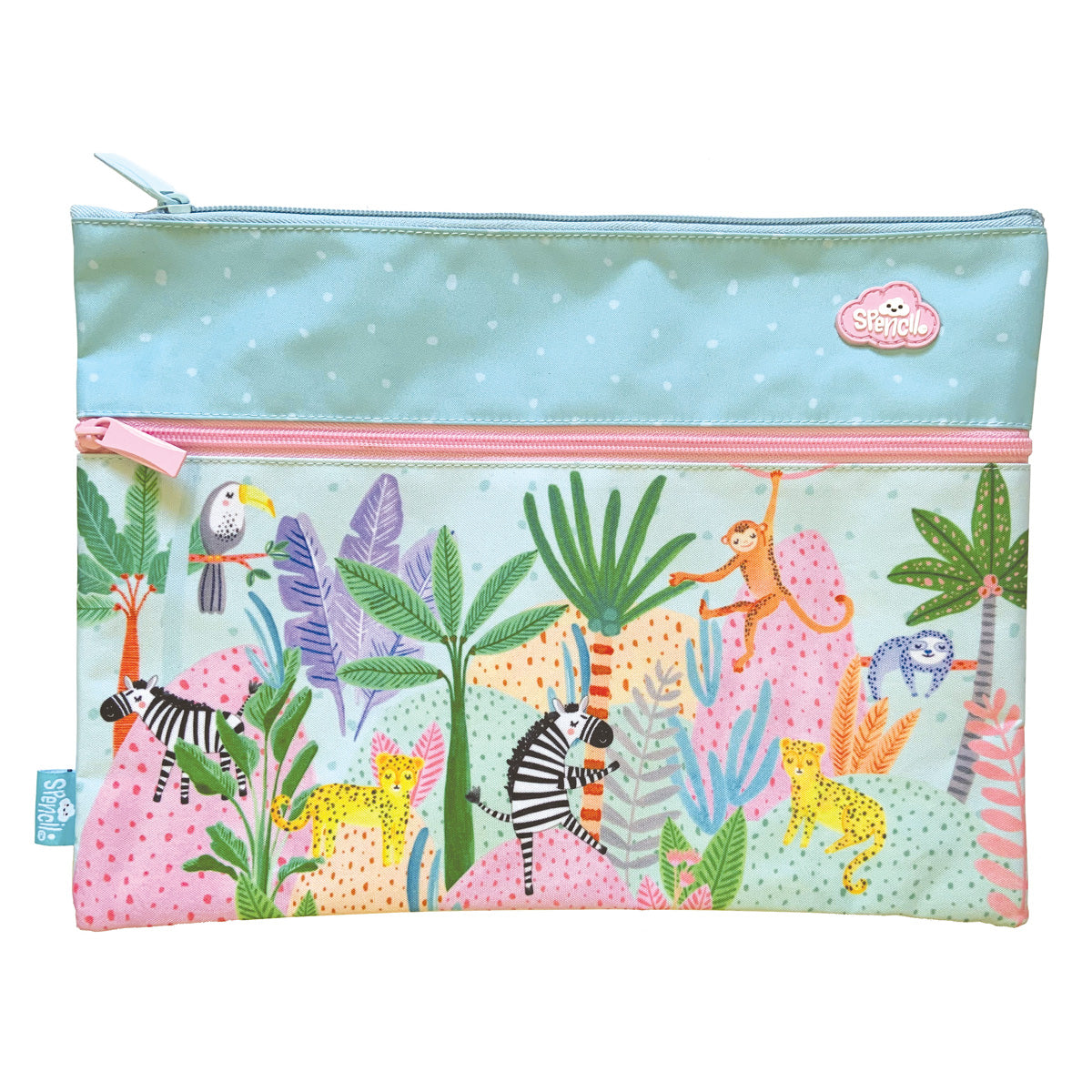 Spencil Wild Things A4 2-Zip Junior Pencil Case - Cafe Supply