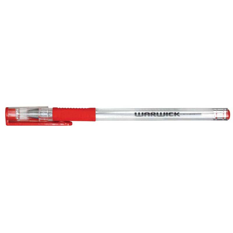 Warwick Pen Ballpoint Red Capped Medium Box 10 - Cafe Supply