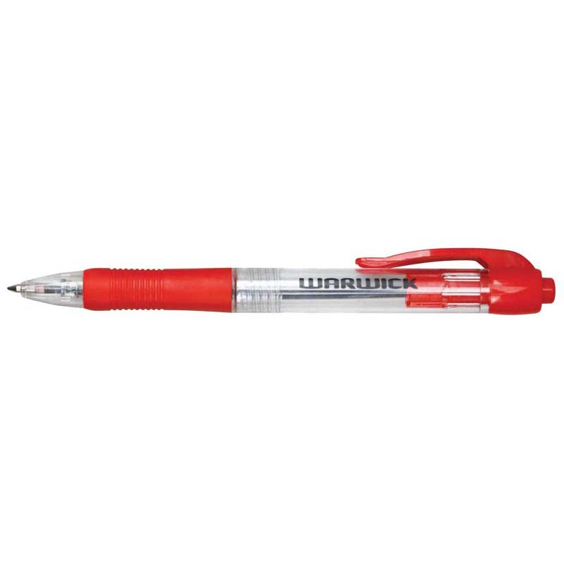 Warwick Pen Ballpoint Red Retractable 0.7mm Box 12 Comfort Grip - Cafe Supply