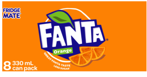 Fanta Orange Soft Drink Cans 8 x 330ml - Cafe Supply