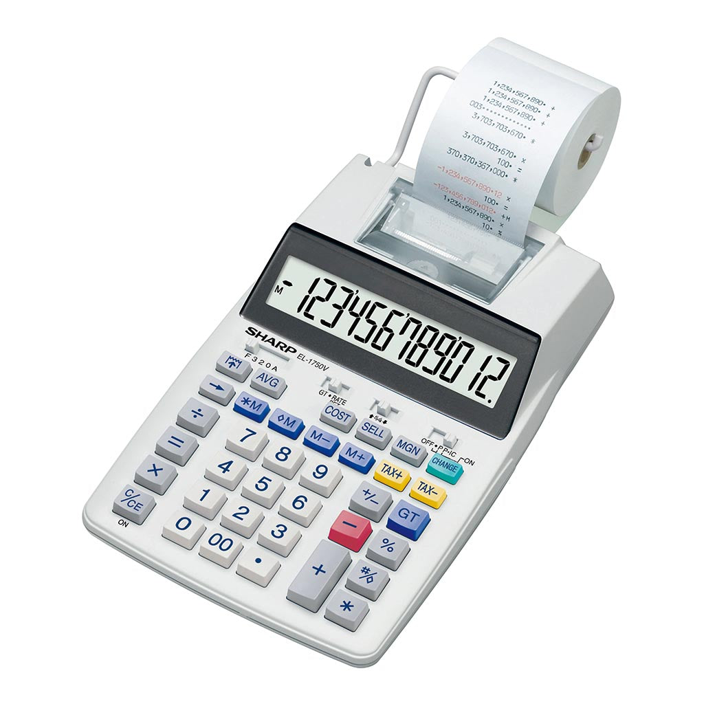 Sharp EL-1750V Printing Calculator - Cafe Supply