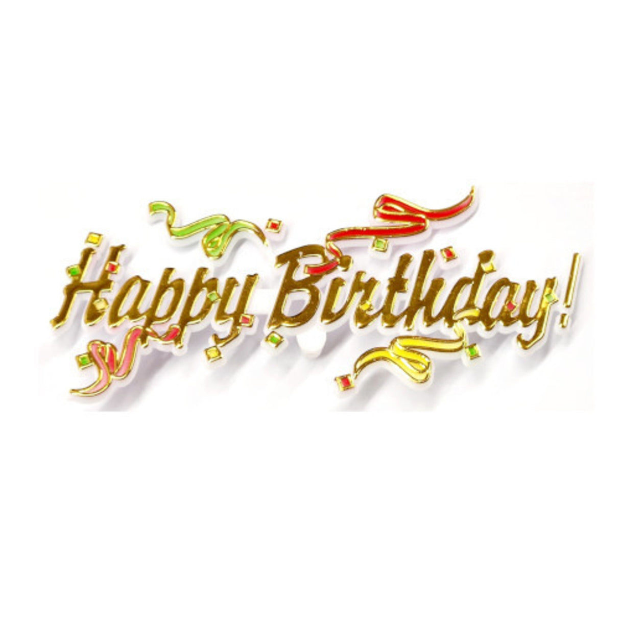 Happy Birthday Streamers Motto 120mm (6) - Cafe Supply