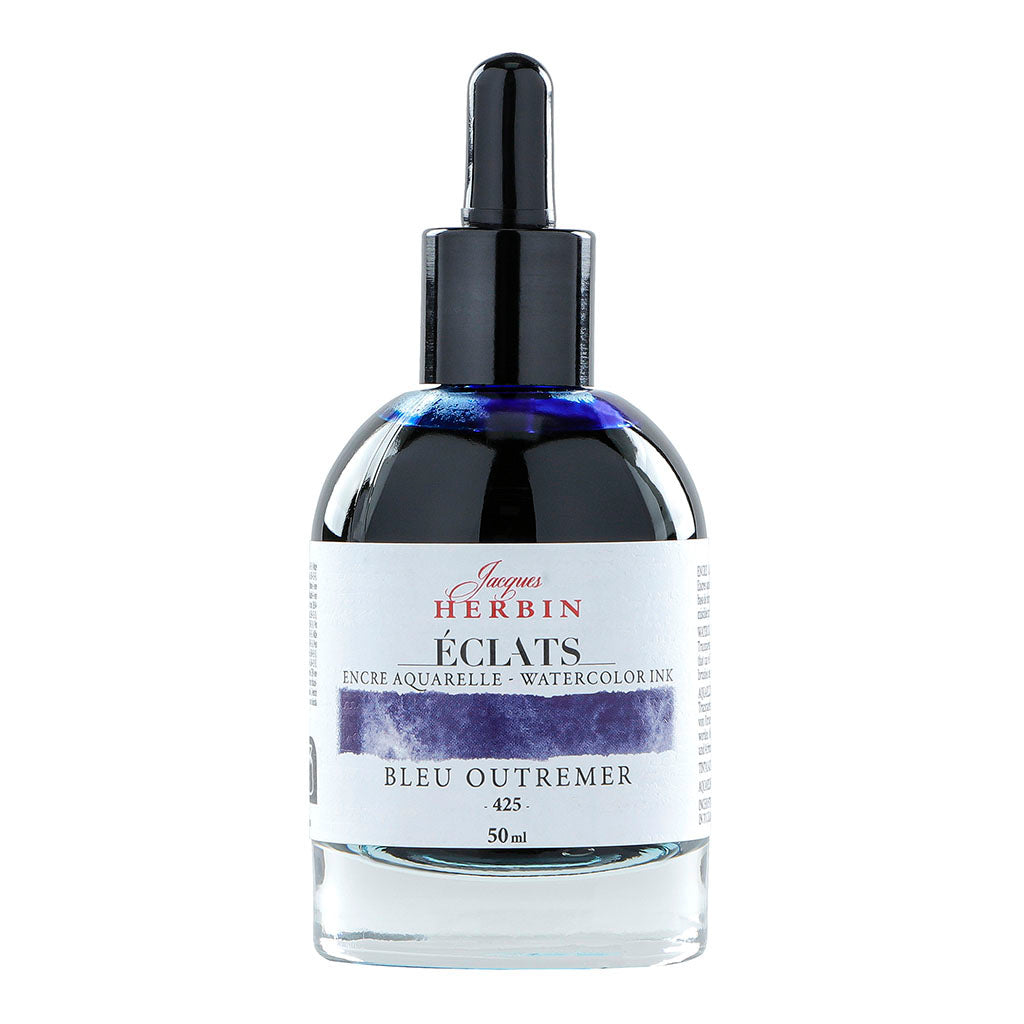 Jacques Herbin Eclats Watercolour Ink 425 Ultramarine Blue 50ml - Cafe Supply