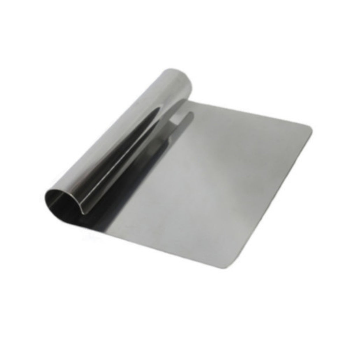 Bench Scraper S/Steel (rolled handle med weight) 150x110mm - Cafe Supply