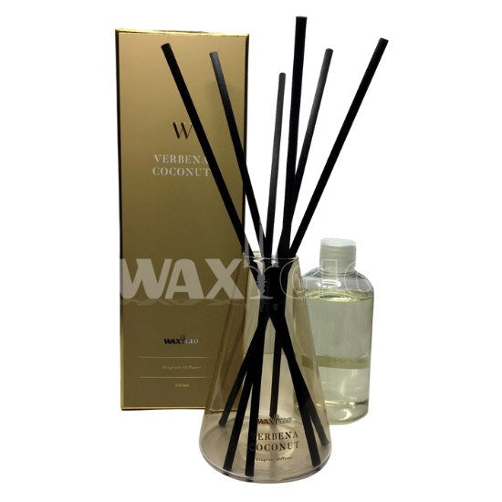 200ml Reed Diffuser 'W' Scented - Verbena Coconut - Cafe Supply