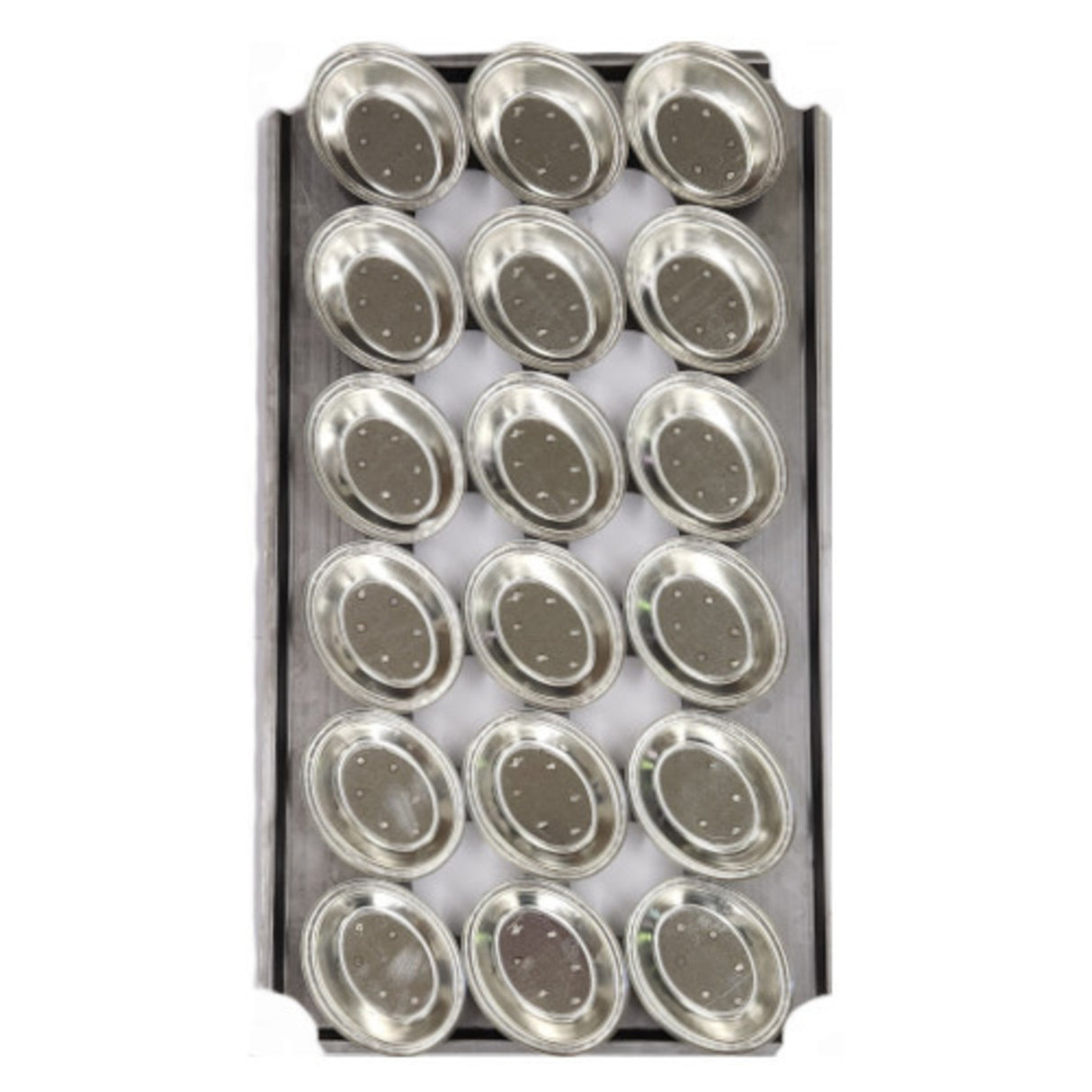 Palletized Pie Tins, (18) Oval 130x105x29mm, Tray size 720x405mm - Cafe Supply