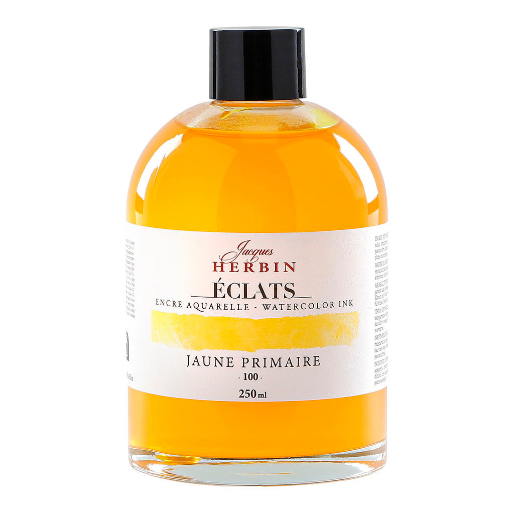 Jacques Herbin Eclats Watercolour Ink 100 Primary Yellow 250ml - Cafe Supply