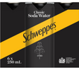 Schweppes Classic Soda Water Cans 6 x 250ml - Cafe Supply