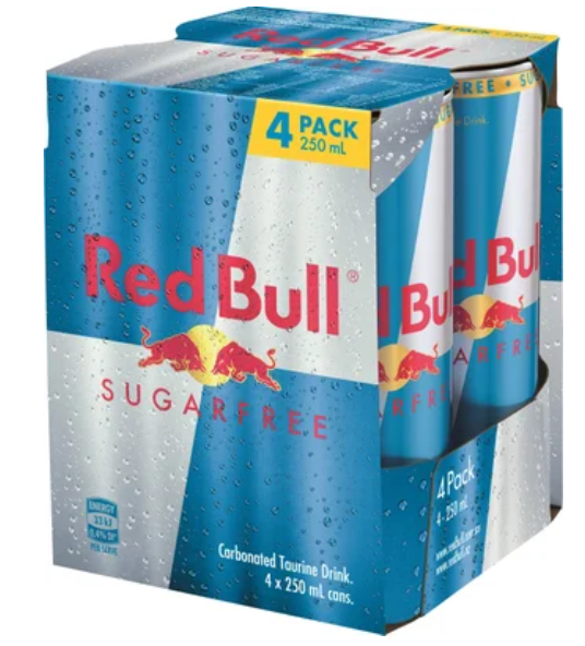 Red Bull Sugar Free Energy Drink 4 x 250ml - Cafe Supply