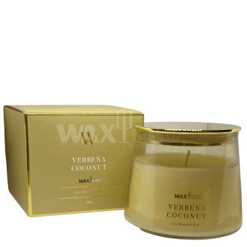 260g Jar Candle 'W' Scented - Verbena Coconut - Cafe Supply