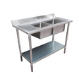 1500-7-DSBR Economic 304 Grade SS Right Double Sink Bench 1500x700x900 with 500x400x250 sinks - Cafe Supply