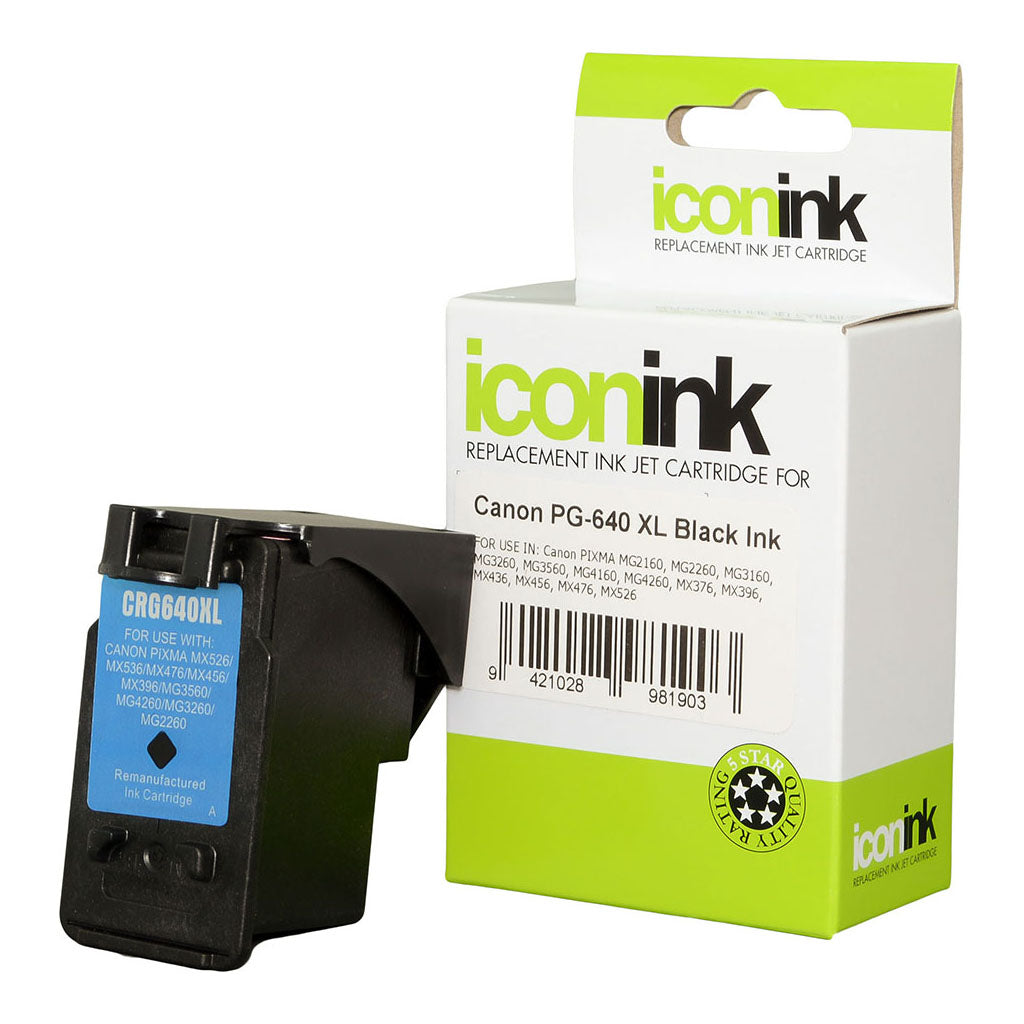 Icon Remanufactured Canon PG640 XL Black Ink Cartridge - Cafe Supply