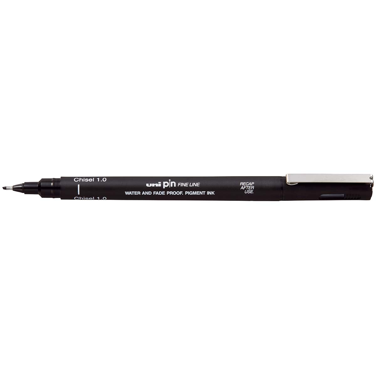 Uni Pin Fineline Permanent 1.0mm Chisel Tip Black - Cafe Supply