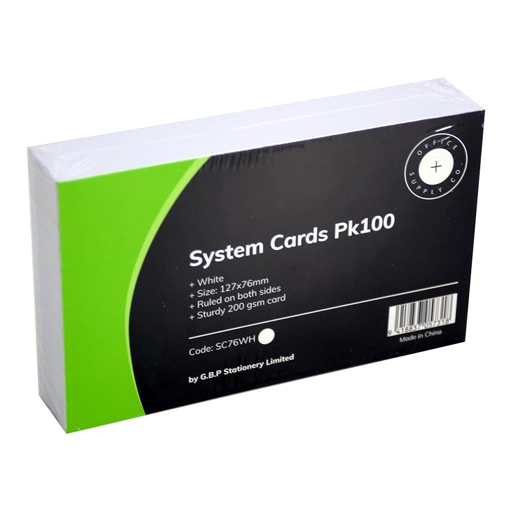 OSC System Cards 76x127mm White, Pack of 100 - Cafe Supply
