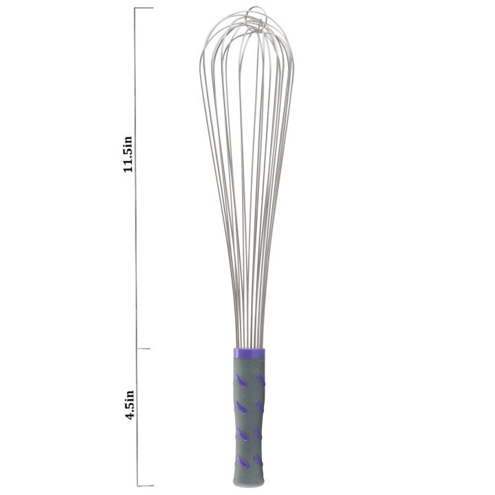 16-inch stainless steel piano whip with nylon handle - Cafe Supply