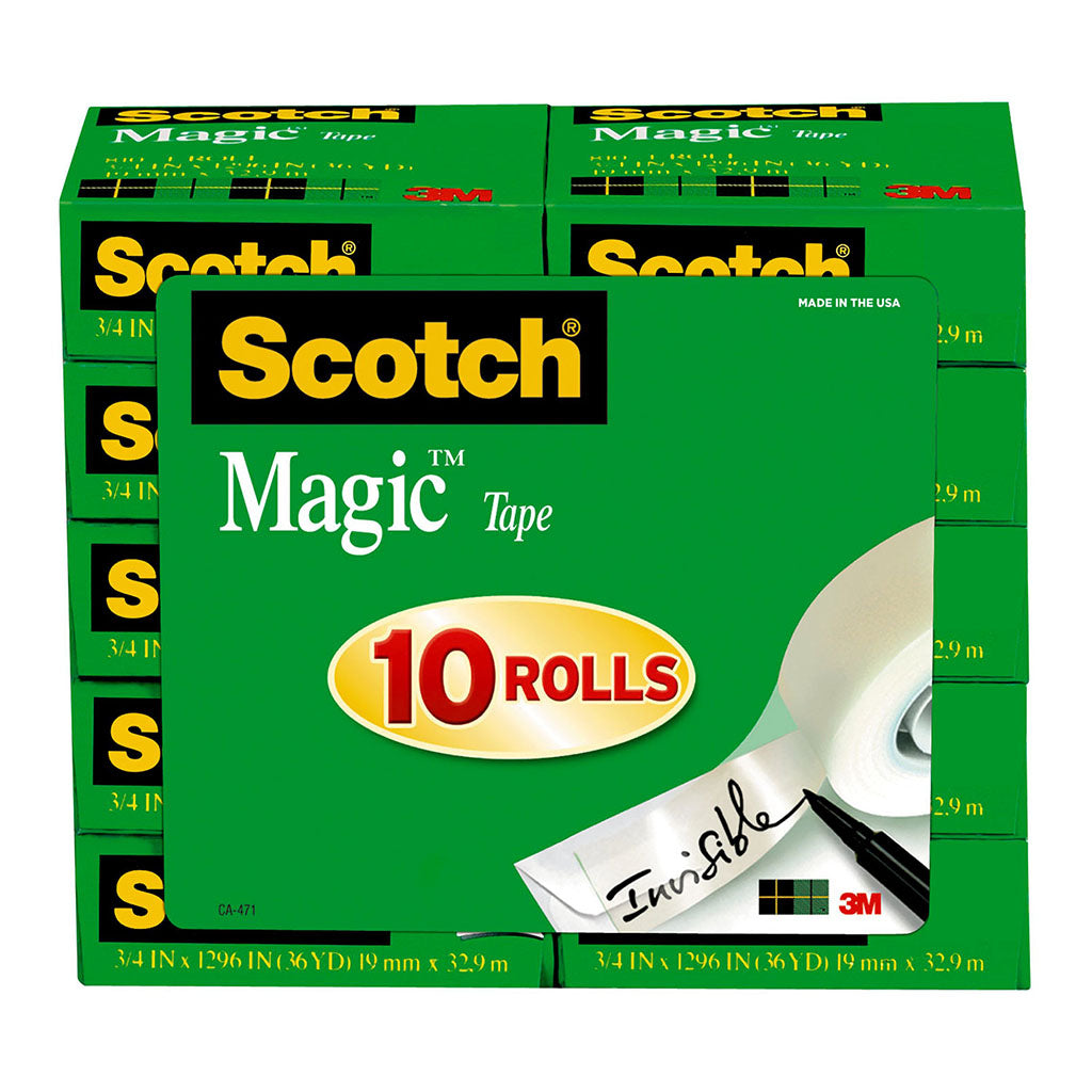 Scotch Magic Tape 810 19mmx33m, Pack of 10 - Cafe Supply