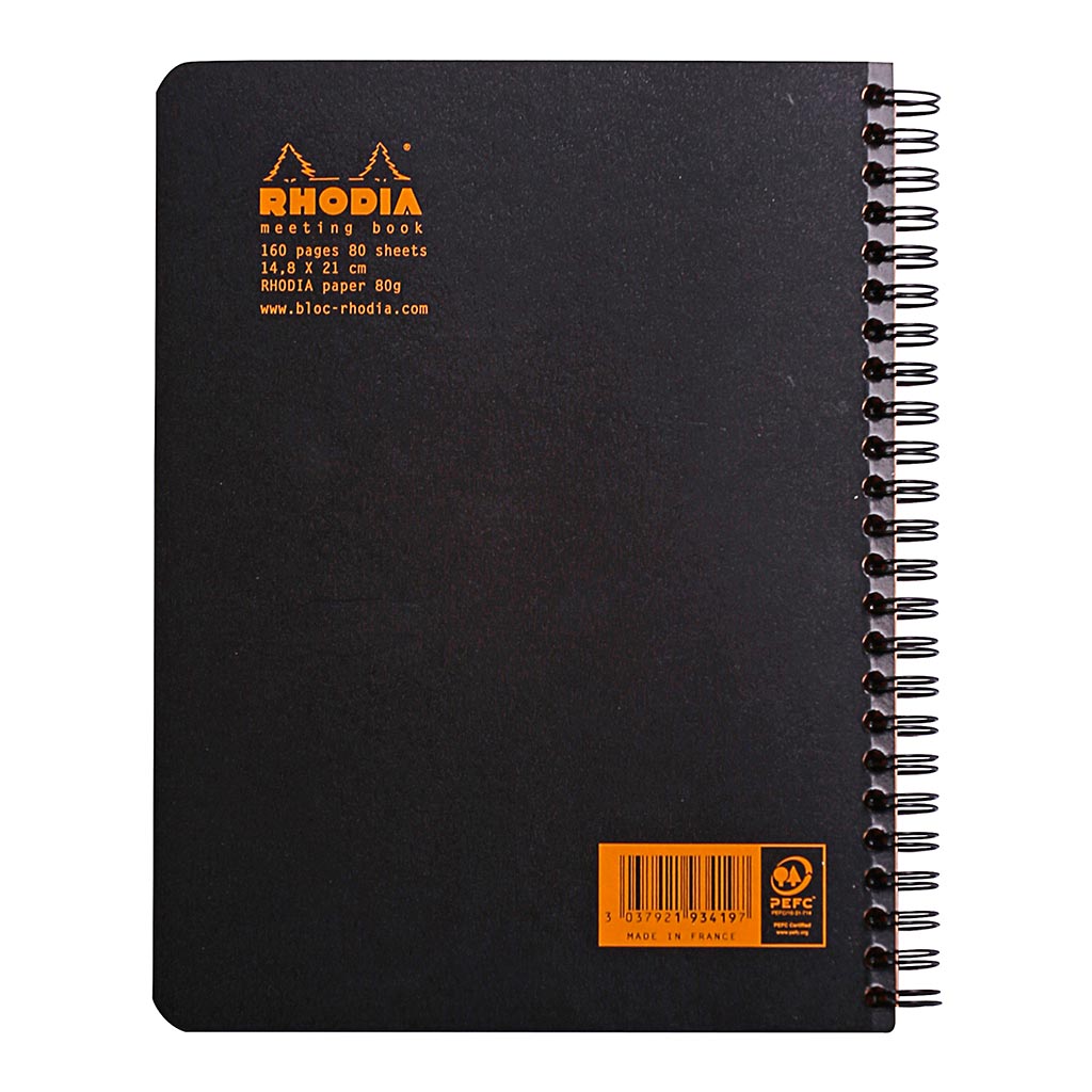 Rhodia Meeting Book Spiral A5+ Black - Cafe Supply