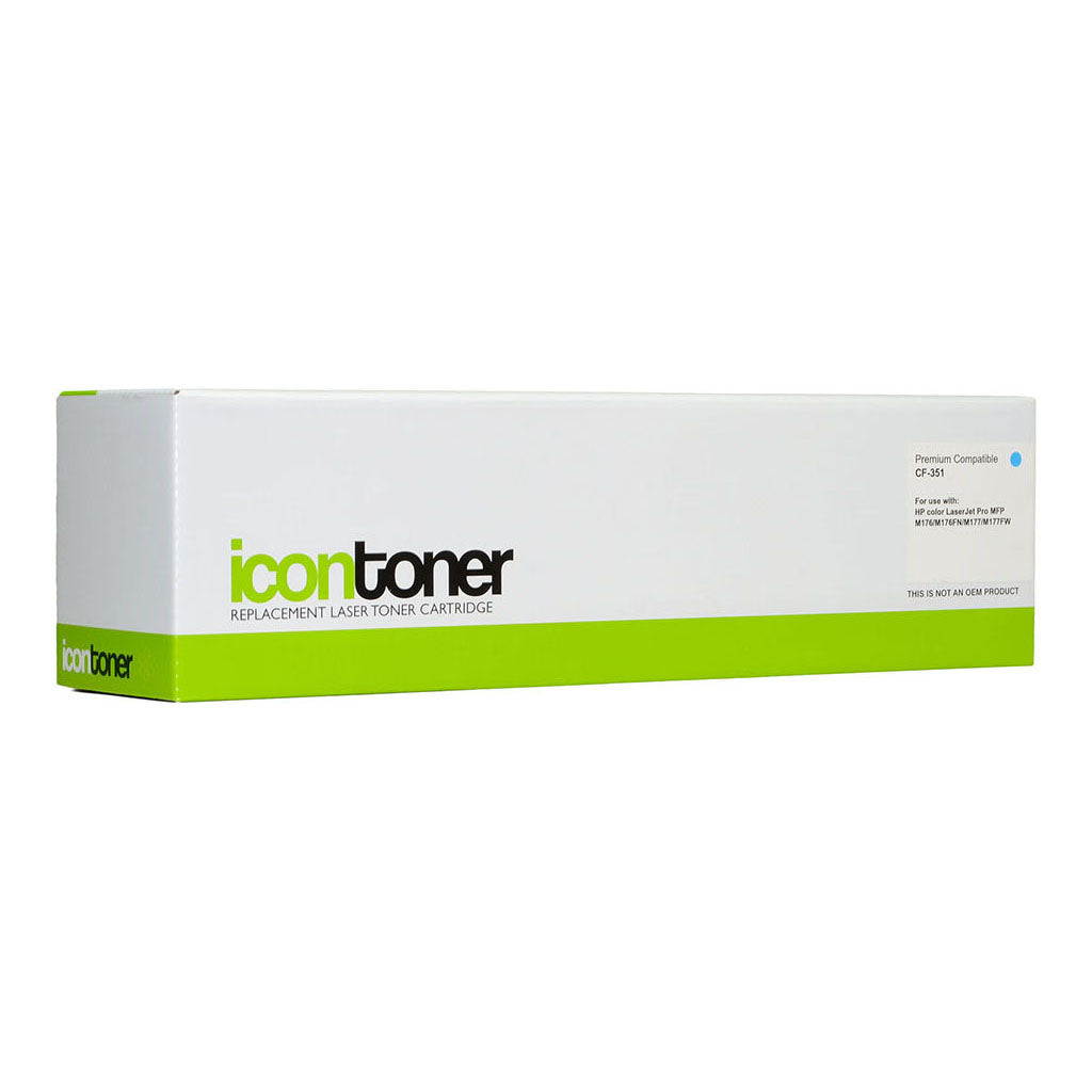 Icon Compatible HP CF351A Cyan Toner Cartridge (130A) - Cafe Supply