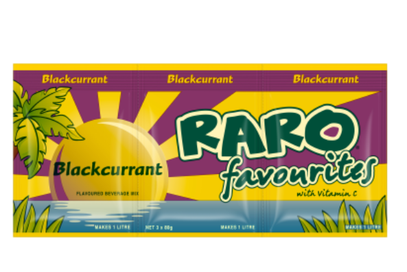 Raro Favourites Blackcurrant Flavoured Beverage Mix 3 x 80g - Cafe Supply