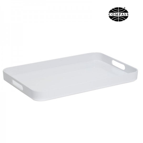 Large White Melamine Tray with Handles - Cafe Supply