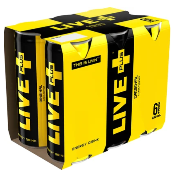 Live Plus Original Citrus Energy Drink 6pk - Cafe Supply