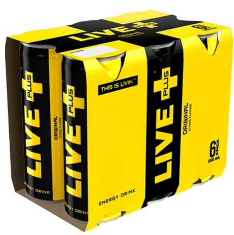 Live Plus Original Citrus Energy Drink 6pk - Cafe Supply