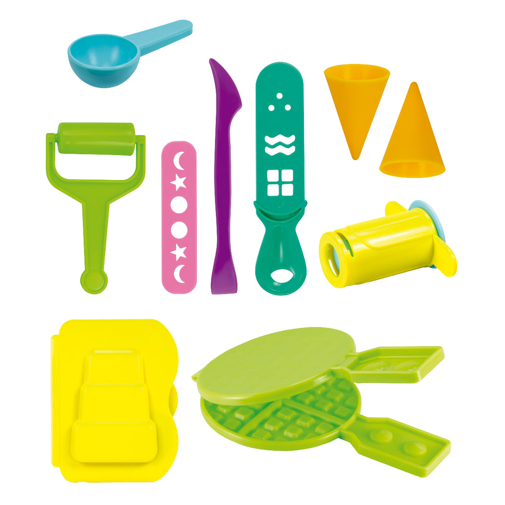 Milan Soft Dough Ice Cream & Waffles Play Kit - Cafe Supply