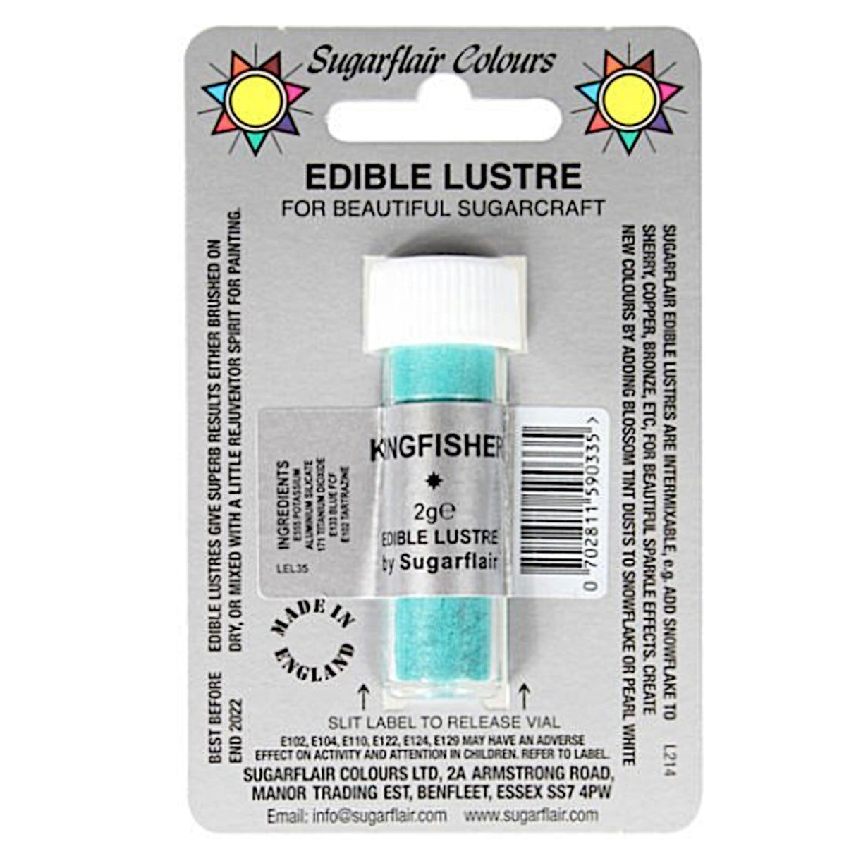 Sugarflair Edible Lustre Colour Kingfisher - Cafe Supply
