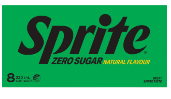Sprite Zero Sugar Natural Flavour Soft Drink Cans 8 x 330ml - Cafe Supply