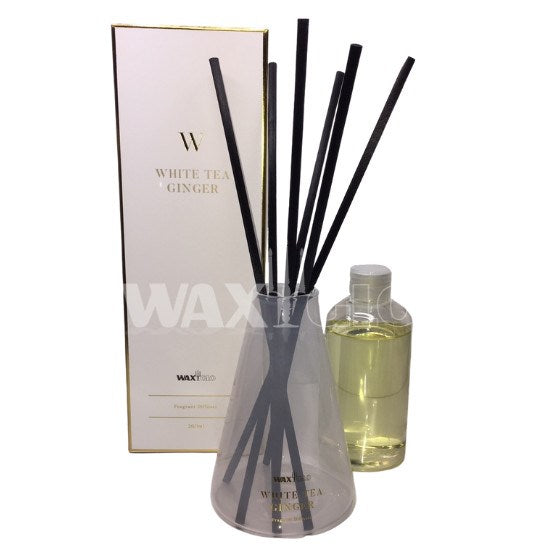 200ml Reed Diffuser 'W' Scented - White Tea Ginger - Cafe Supply