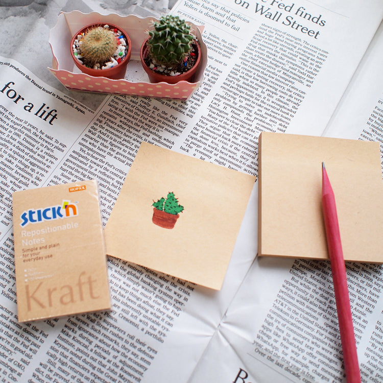 Stick'n Note 76x50mm 100 Sheet Kraft - Cafe Supply