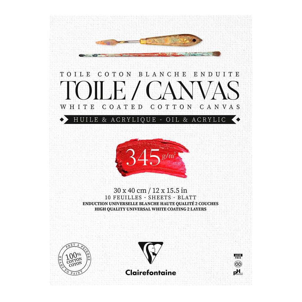 Cotton Canvas Pad White 30x40cm 345g 10sh - Cafe Supply