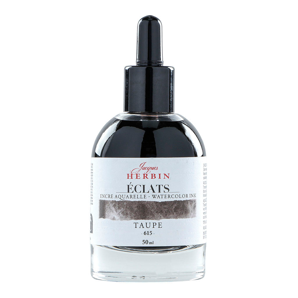 Jacques Herbin Eclats Watercolour Ink 615 Taupe 50ml - Cafe Supply