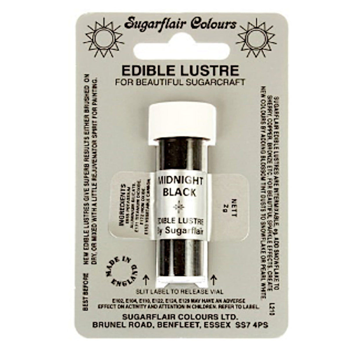 Sugarflair Edible Lustre Colour Midnight Black - Cafe Supply