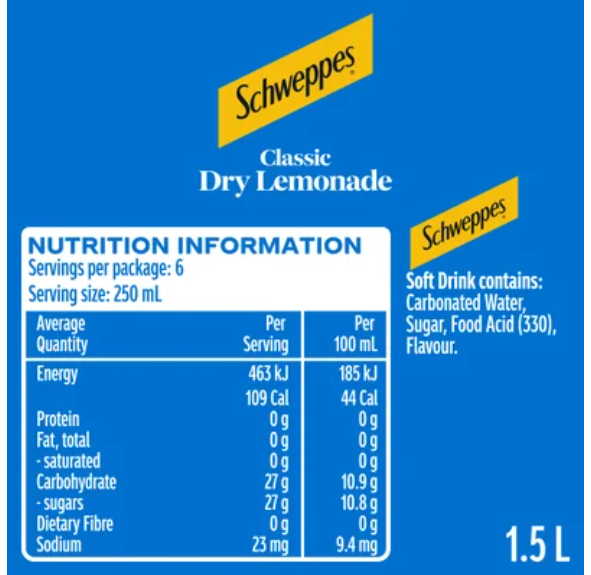 Schweppes Classic Dry Lemonade 1.5l - Cafe Supply
